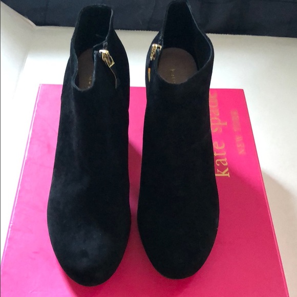 NWT Kate Spade Black Suede Cirra Boots, Size 8 - Picture 6 of 8